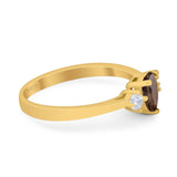 Pear Teardrop Natural Stone Trio Ring