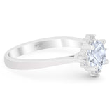 Art Deco Round Natural Stone Floral Ring