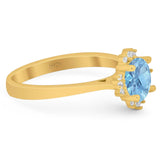 Art Deco Round Natural Stone Floral Ring