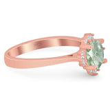 Art Deco Round Natural Stone Floral Ring