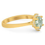 Art Deco Round Natural Stone Floral Ring