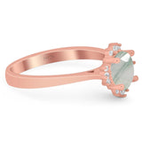 Art Deco Round Natural Stone Floral Ring