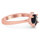 Art Deco Round Natural Stone Floral Ring