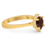 Art Deco Round Natural Stone Floral Ring