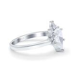 Pear Teardrop Natural Stone Floral Ring
