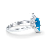 Pear Teardrop Natural Stone Floral Ring