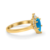 Pear Teardrop Natural Stone Floral Ring