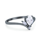 Pear Teardrop Natural Stone Chevron Ring