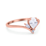 Pear Teardrop Natural Stone Chevron Ring