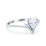 Pear Teardrop Natural Stone Chevron Ring