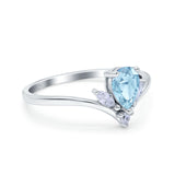 Pear Teardrop Natural Stone Chevron Ring