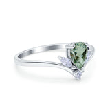 Pear Teardrop Natural Stone Chevron Ring
