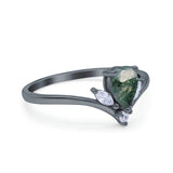 Pear Teardrop Natural Stone Chevron Ring