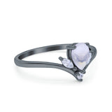 Pear Teardrop Natural Stone Chevron Ring