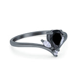 Pear Teardrop Natural Stone Chevron Ring