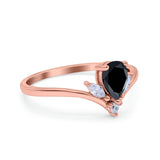 Pear Teardrop Natural Stone Chevron Ring