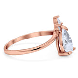 Pear Teardrop Natural Stone Chevron Ring