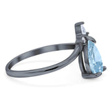 Pear Teardrop Natural Stone Chevron Ring