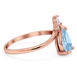 Pear Teardrop Natural Stone Chevron Ring