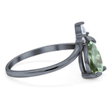 Pear Teardrop Natural Stone Chevron Ring