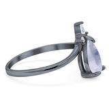 Pear Teardrop Natural Stone Chevron Ring