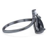 Pear Teardrop Natural Stone Chevron Ring