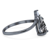 Pear Teardrop Natural Stone Chevron Ring