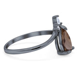 Pear Teardrop Natural Stone Chevron Ring