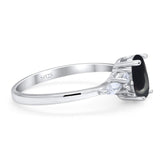 Oval Natural Stone Art Deco Ring