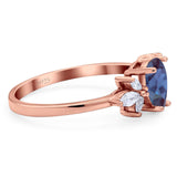 Art Deco Pear Teardrop Natural Stone Ring