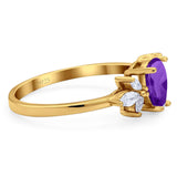 Art Deco Pear Teardrop Natural Stone Ring