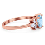 Art Deco Pear Teardrop Natural Stone Ring