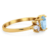 Art Deco Pear Teardrop Natural Stone Ring