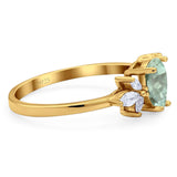 Art Deco Pear Teardrop Natural Stone Ring