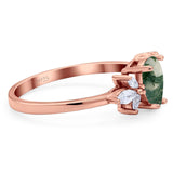 Art Deco Pear Teardrop Natural Stone Ring