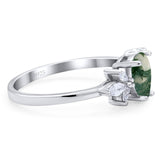 Art Deco Pear Teardrop Natural Stone Ring