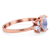 Art Deco Pear Teardrop Natural Stone Ring