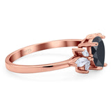 Art Deco Pear Teardrop Natural Stone Ring