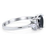 Art Deco Pear Teardrop Natural Stone Ring