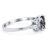 Art Deco Pear Teardrop Natural Stone Ring