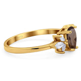 Art Deco Pear Teardrop Natural Stone Ring