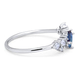 Art Deco Oval Natural Stone Wedding Ring