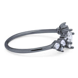 Art Deco Oval Natural Stone Wedding Ring