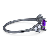 Art Deco Oval Natural Stone Wedding Ring