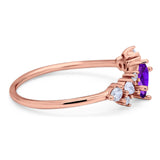 Art Deco Oval Natural Stone Wedding Ring