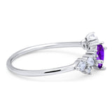 Art Deco Oval Natural Stone Wedding Ring