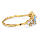 Art Deco Oval Natural Stone Wedding Ring