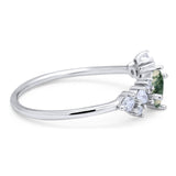 Art Deco Oval Natural Stone Wedding Ring