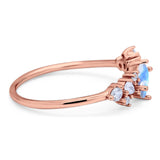 Art Deco Oval Natural Stone Wedding Ring