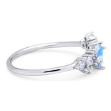 Art Deco Oval Natural Stone Wedding Ring